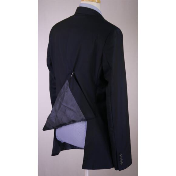 Saks Fifth Avenue Men's Modern Fit Solid Navy Blue 120's Wool Blazer Jacket 42L - Picture 7 of 10